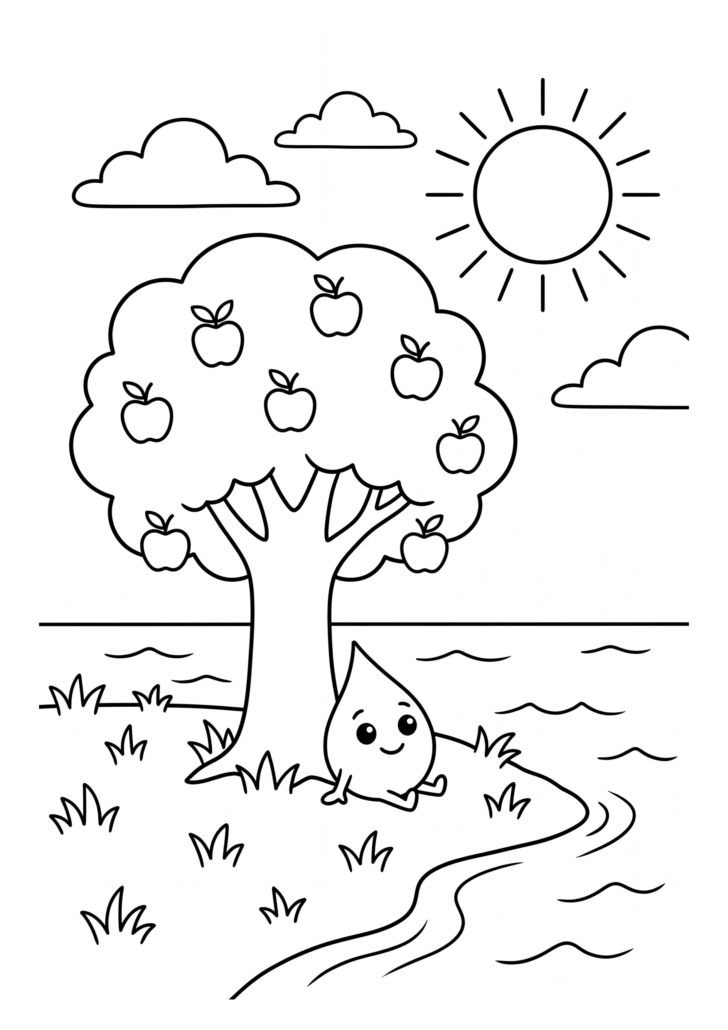 Ausmalbild zu „Himmel, Meer und grünes Land“