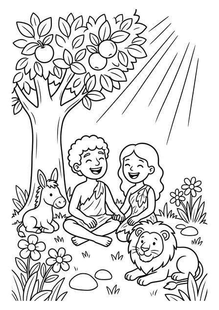 Ausmalbild zu „Gott macht den Menschen“ (Vorschau)