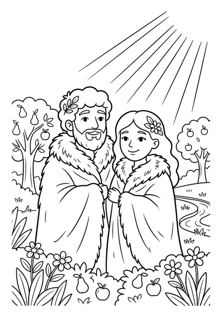 Ausmalbild zu „„Wo bist du?“ – Gott sucht im Garten“ (Vorschau)