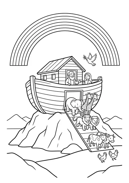 Ausmalbild zu „Die Taube und der Regenbogen“ (Vorschau)