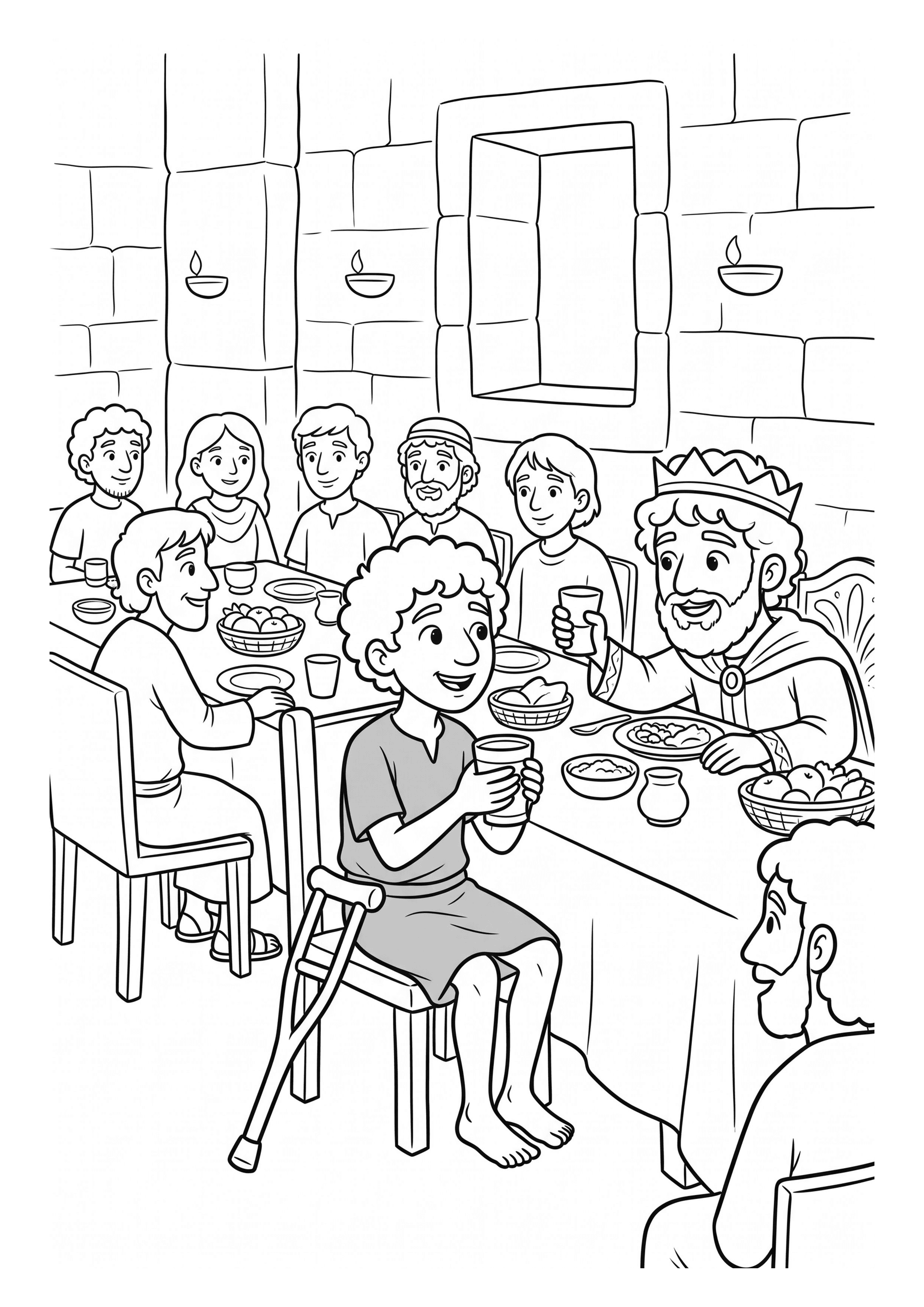 Ausmalbild zu „Ein Platz am Tisch des Königs“