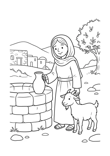 Ausmalbild zu „Der Engel besucht Maria“ (Vorschau)